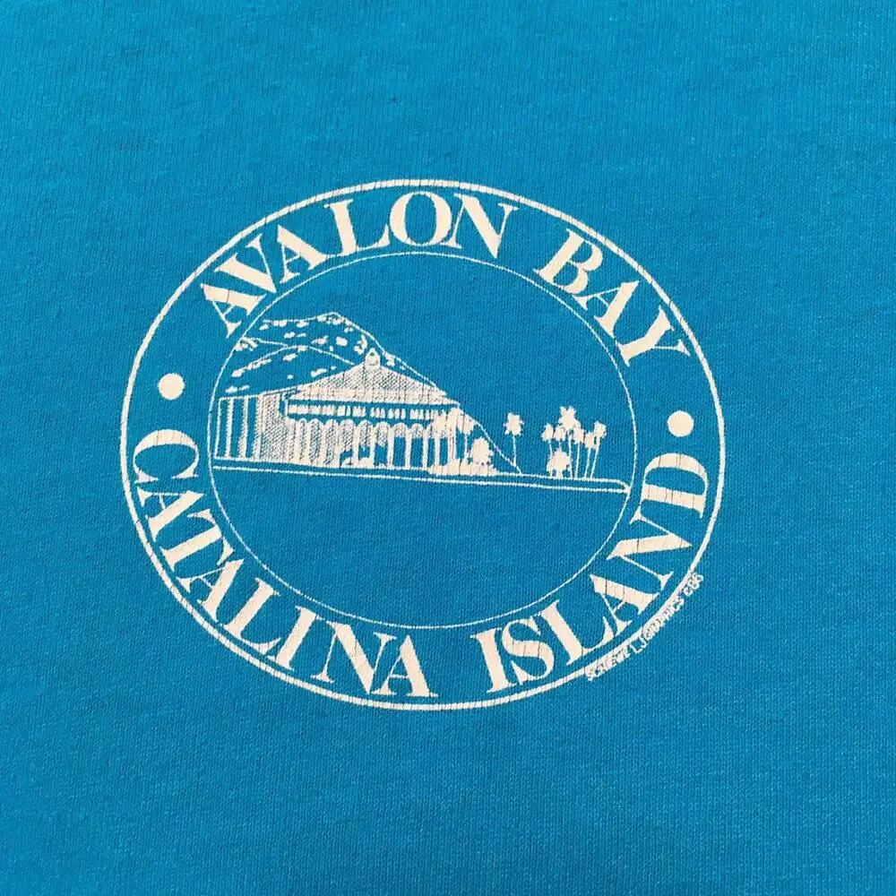 Vtg -Catalina Island Camp-T-shirt Adult XL - Single Stitch BLUE AVALON - Picture 6 of 11